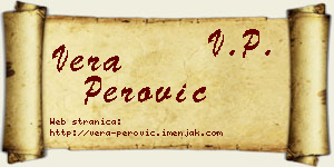 Vera Perović vizit kartica